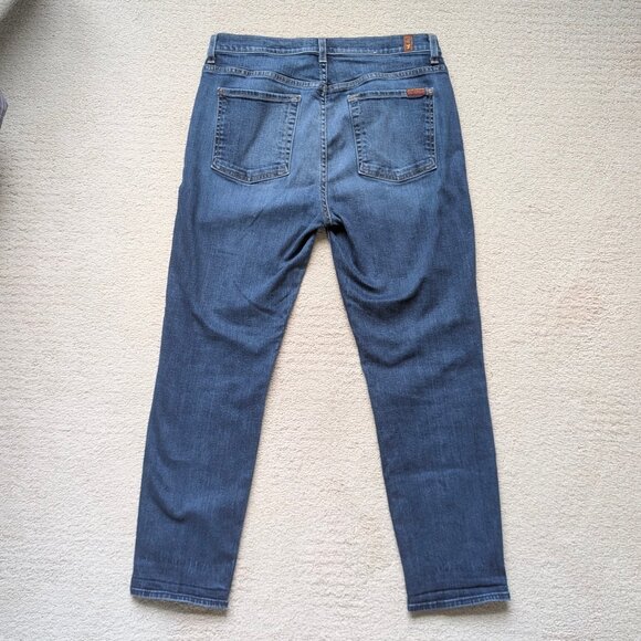 7 For All Mankind High Waist Josefina Straight Leg Stretch Jeans Women's 31 x 27 - Picture 3 of 13